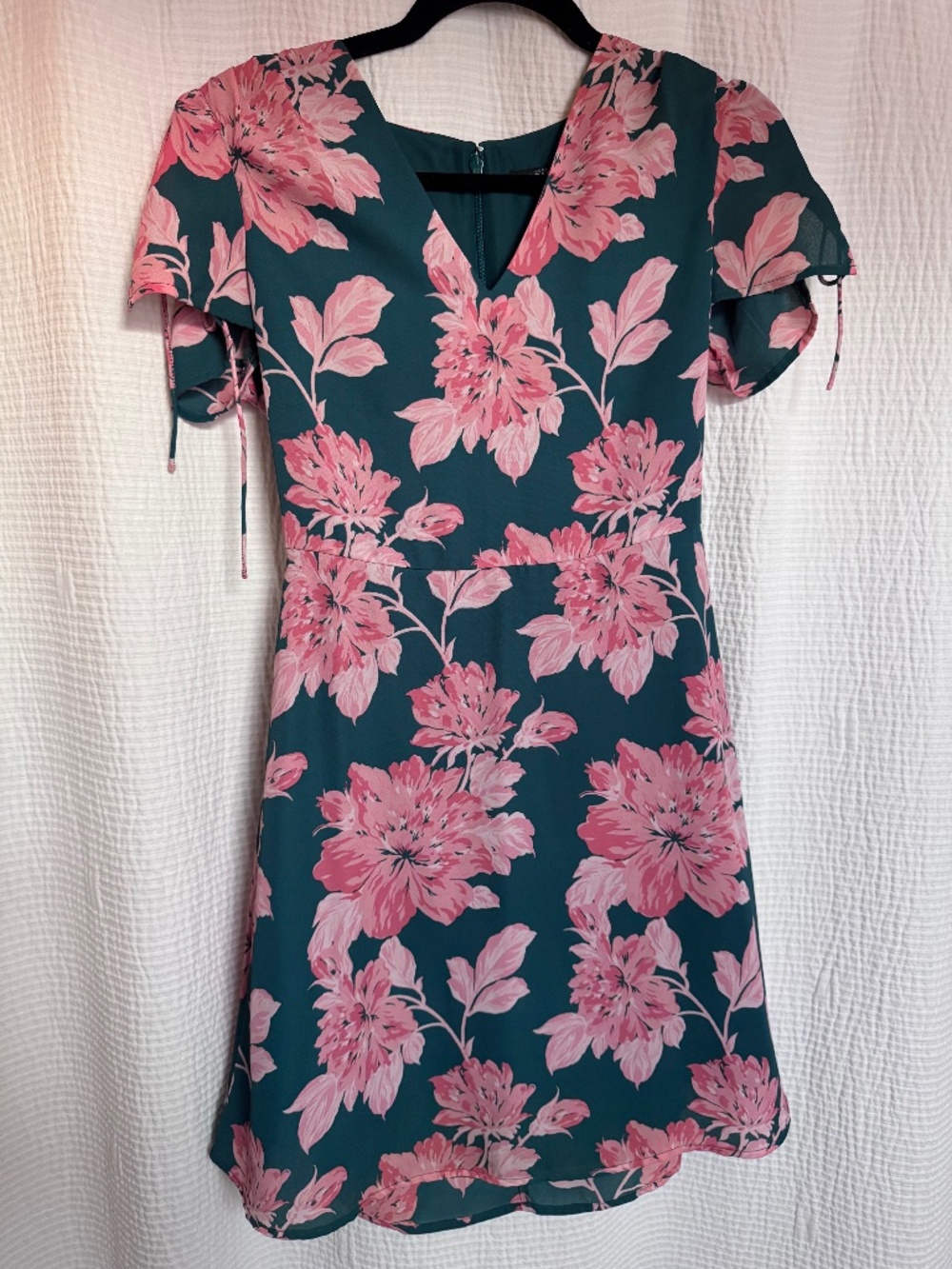 J. Crew Green and Pink Floral Dress
